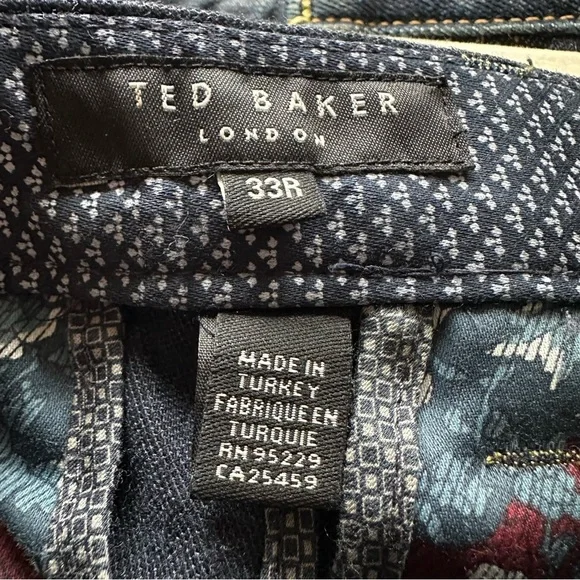 TED BAKER London Navy Cotton Blend Volvek Classic Trouser Pants Career Size 33R - Picture 11 of 16